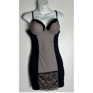 F*I*T Shapewear Black Figure Improving Technology Slip Retro Medium NWT (C2)